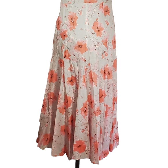 Rebecca Taylor La Vie Louise Floral Ruffle Midi Dress in Soft Blue/Peach Small - Picture 6 of 11